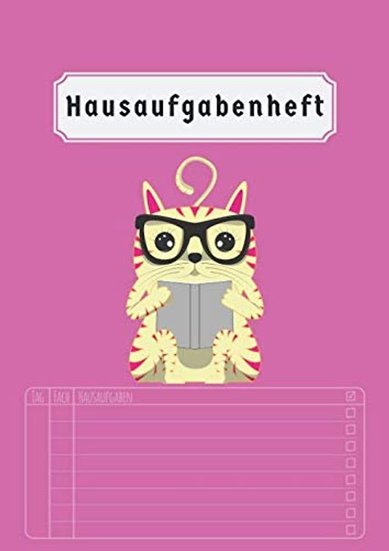 Hausaufgabenheft: Grundschule 2020 2021 | Din A4 | 50 Blatt | Aufgabenheft Kinder | Für madchen | Rosa