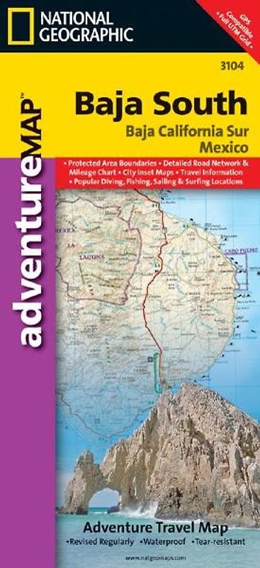Baja California South. National Geographic Adventure Map