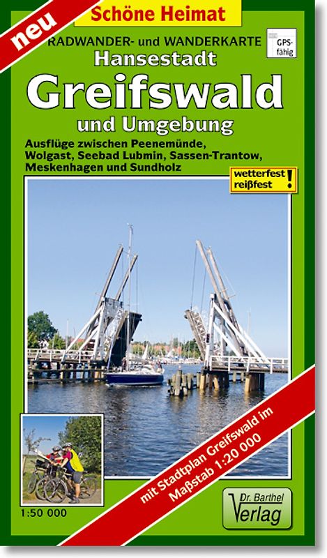 Radwander- und Wanderkarte Universitäts- und Hansestadt Greifswald und Umgebung