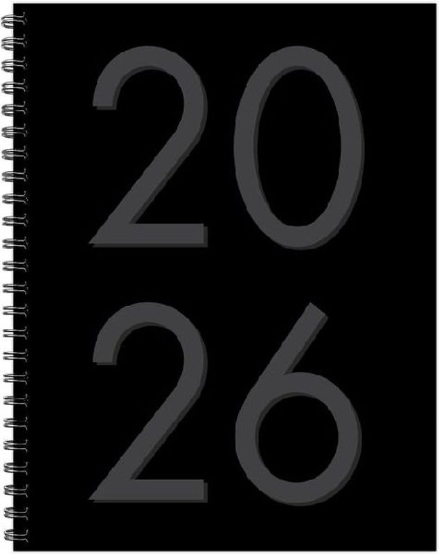 Black 2026 8.5 X 11 Weekly Monthly Softcover Planner