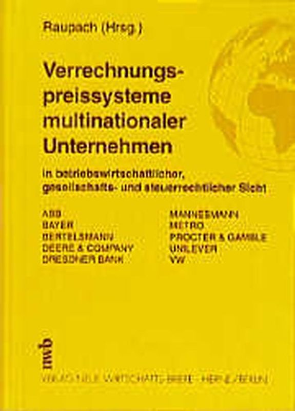 Verrechnungspreissysteme multinationaler Unternehmen
