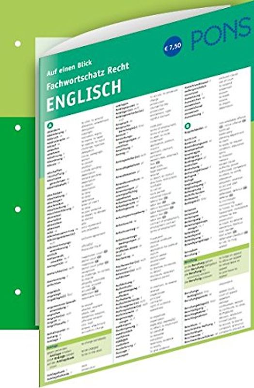 Fachwortschatz Recht auf einen Blick: Englisch. Deutsch-Englisch
