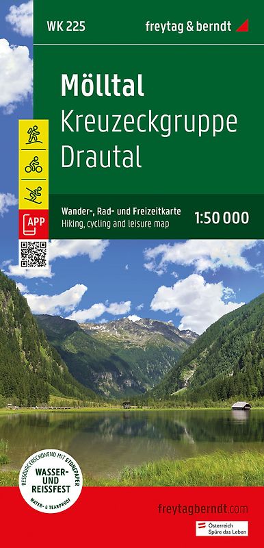 freytag & berndt Wanderkarte WK 225 Mölltal, Kreuzeckgruppe - Drautal 1:50.000