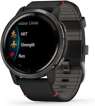 Garmin Venu 2 45 mm noir avec bracelet en cuir noir [Wi-Fi]