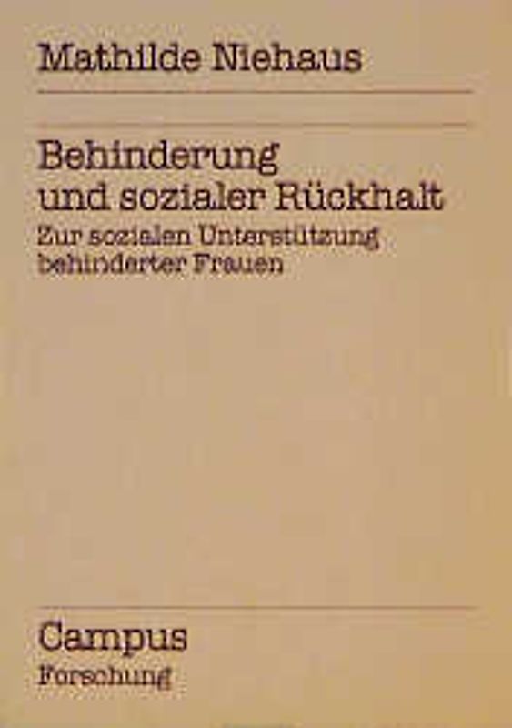 Behinderung und sozialer Rückhalt