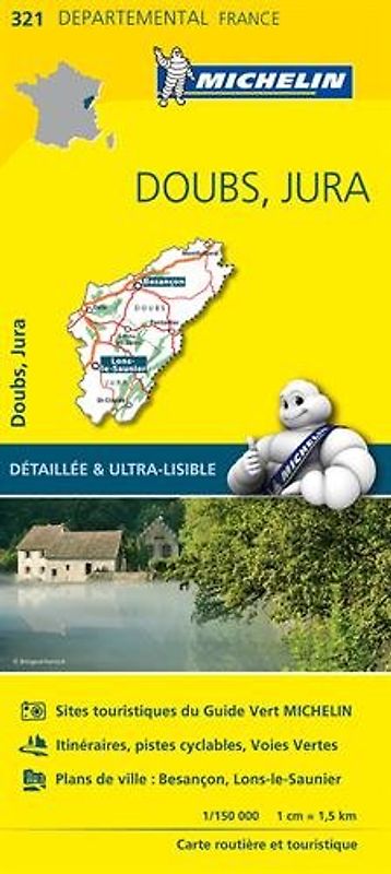 Carte Doubs, Jura Michelin
