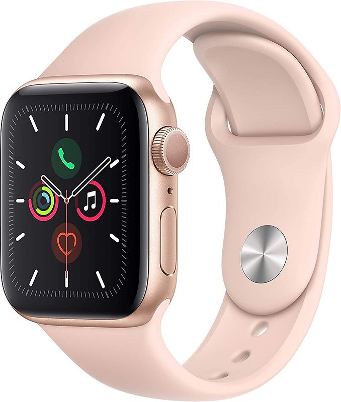 Apple Watch Series 5 40 mm Cassa in alluminio oro con Cinturino Sport rosa sabbia [Wi-Fi]