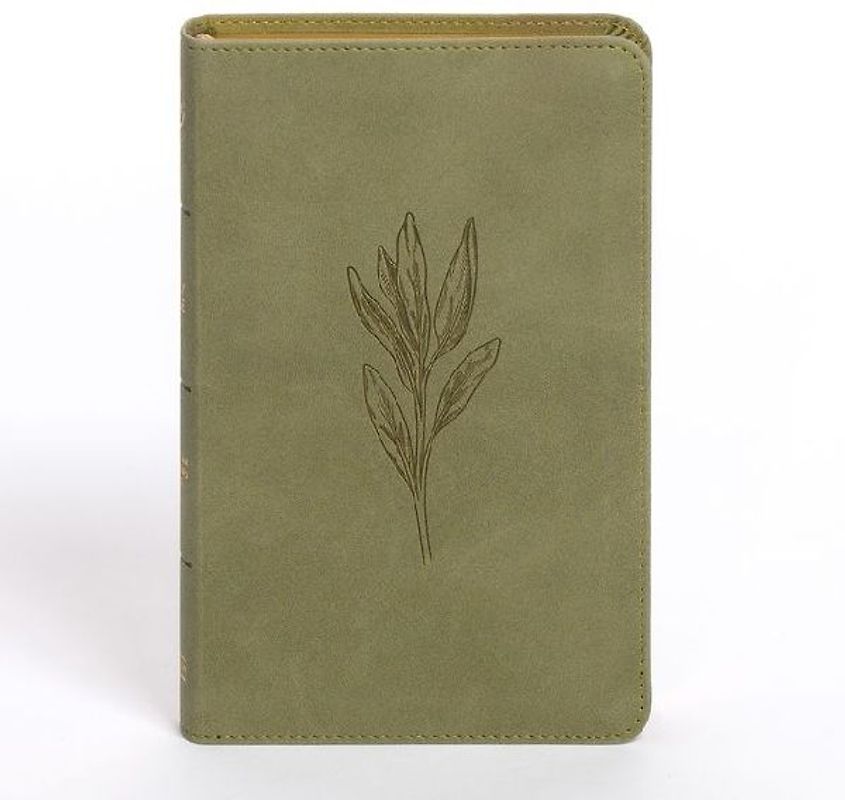 CSB Personal Size Bible, Sage Suedesoft Leathertouch