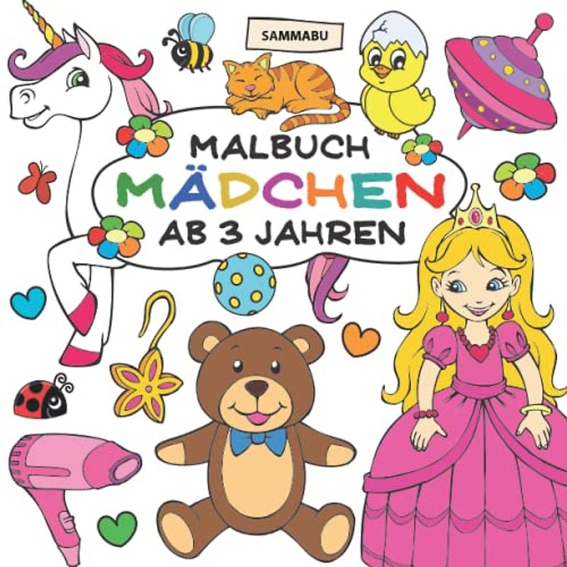 Malbuch Mädchen ab 3 Jahren: Großer Malspaß im Quadrat (2. Auflage)