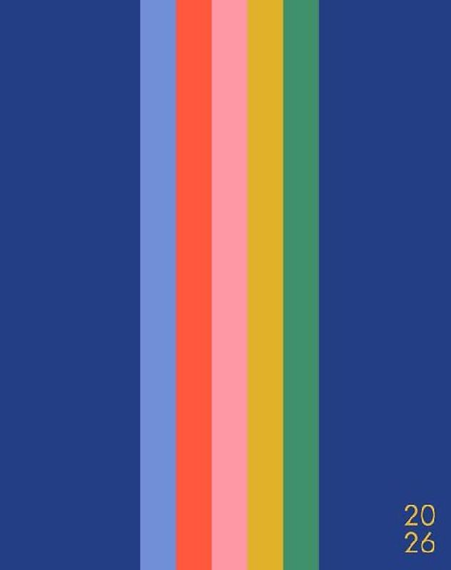Bold Stripe 2026 7.5 X 9.5 Booklet Monthly Planner