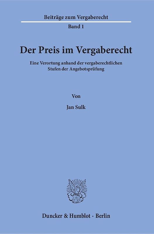 Der Preis im Vergaberecht.