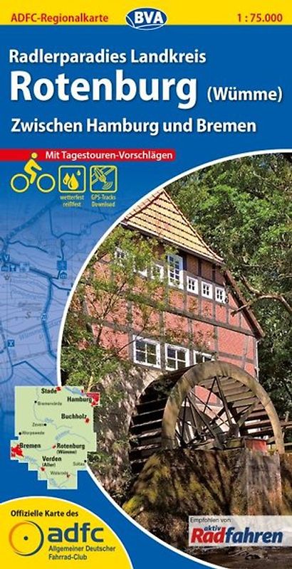 BVA ADFC Regionalkarte Radlerparadies Landkreis Rotenburg (Wümme) 1:75.000