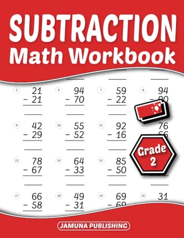 Subtraction Math Workbook Grade 2: 2nd-Grade Math Practice Worksheet for Kids Ages 7-8 Years Old: With 1280 Problems, Exercises, and Answer Key Included