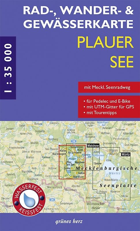 Rad-, Wander- und Gewässerkarte Plauer See