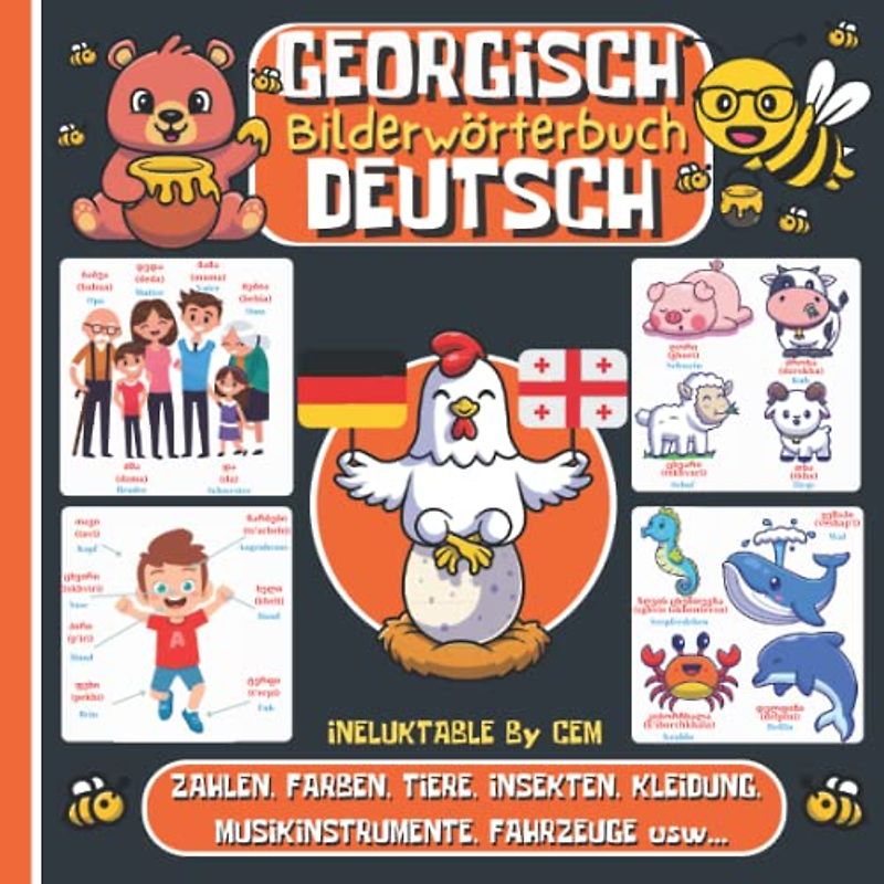 GEORGISCH DEUTSCH BILDERWÖRTERBUCH: Kinderbuch zum Georgischlernen, Mädchen und Jungen, Anfänge, farbiges Aktivitätsbuch, erste Wörter auf Georgisch