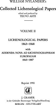 Collected Lichenological Papers