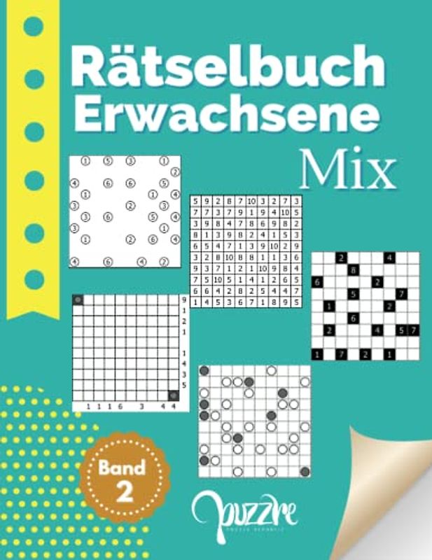 Rätselbuch Erwachsene Mix - Band 2: Denksport Rätsel mit Hashiwokakero, Hitori, Masyu, Schlange, und Mauerbau - Logikrätsel Erwachsene Buch Großdruck