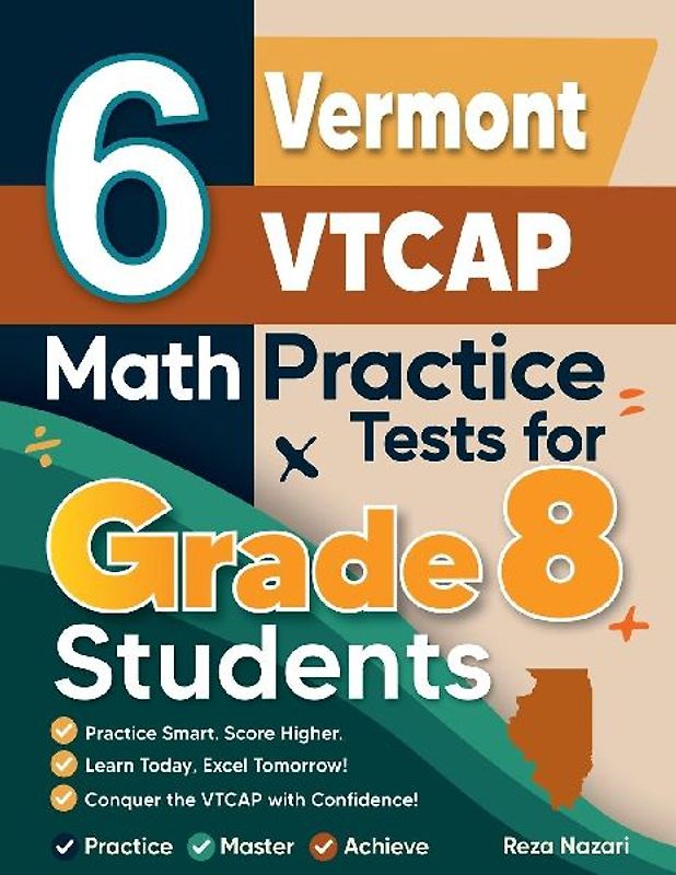 6 Vermont VTCAP Math Practice Tests for Grade 8 Students