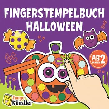 Fingerstempelbuch Ab 2 Jahren Halloween: Fingerstempel Buch und Bastelbuch für Kinder | 40 Lustige Motive zum Fingerstempeln, Malen und Basteln | Fingerfarben Stempelbuch für Mädchen und Jungen