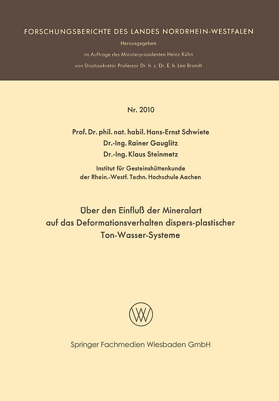 Über den Einfluß der Mineralart auf das Deformationsverhalten dispers-plastischer Ton-Wasser-Systeme