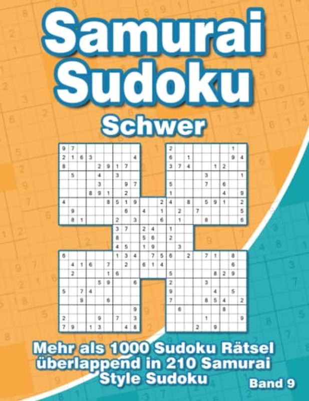 Samurai Sudoku Schwer: Sudoku Buch mit 1000 5-Fach Sudoku in 210 Samurai Rätsel im Großdruck