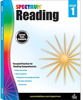 Spectrum 1st Grade Reading Comprehension Workbook, Letters and Sounds, Sight Words Recognition, Nonfiction and Fiction Passages and Activities, Classroom or Homeschool Curriculum