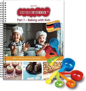 Kids Easy Cup Cookbook: Baking with Kids (Part 1), Baking box set incl. 5 colorful measuring cups