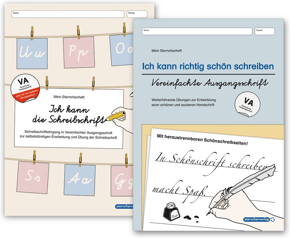 Ich kann die Schreibschrift VA und Übungsheft - Ich kann richtig schön schreiben - Ausgabe Vereinfachte Ausgangsschrift - 2 Hefte