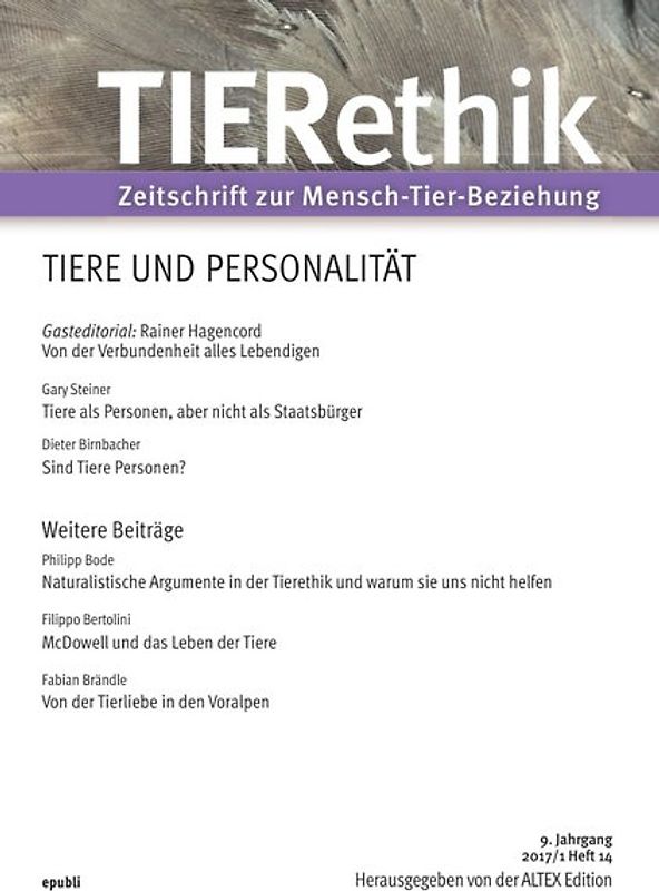 TIERethik (9. Jahrgang 2017/1)