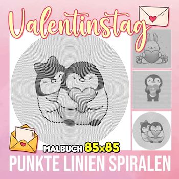 Valentinstag Punkte Linien Spiralen Malbuch: Der besondere Tag für Paare, die Spiralbuch zeichnen | Seiten für Paare, Jugendliche oder Verliebte | Für ... Geschenke zum Valentinstag | Zum Stressabbau