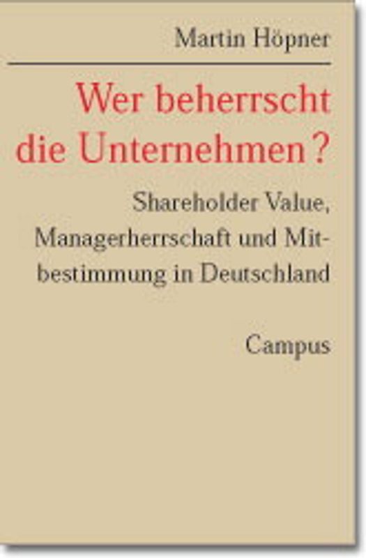Wer beherrscht die Unternehmen?