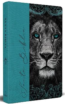 Biblia Rvr 1960 Letra Grande, Tamaño Manual, Tapa Dura de Tela León Aguamarina / Spanish Bible Rvr 1960 Handy Size Large Print Hardcover Cloth Lion Aquamarin
