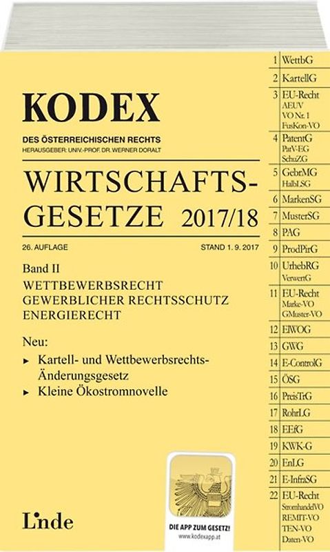 KODEX Wirtschaftsgesetze Band II 2017/18