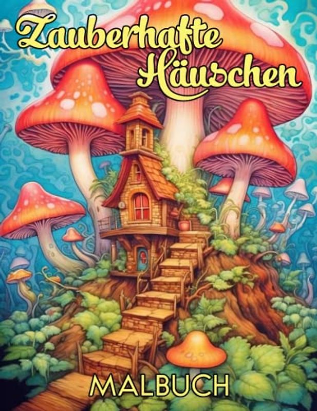 Zauberhafte Häuschen Malbuch: Magisches Ausmalbuch für Kinder und Erwachsene: Schöne kleine Häuschen und Pilzhäuser zum Träumen und Relaxen