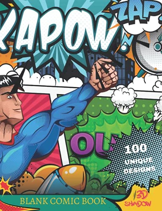Blank Comic Book: 100 Unique Pages with 3D Effects for Children and Adults