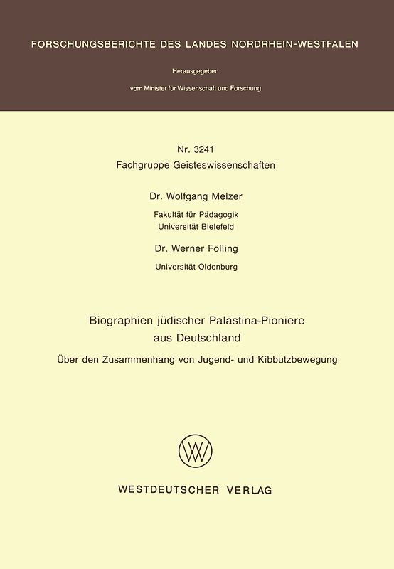 Biographien jüdischer Palästina-Pioniere aus Deutschland