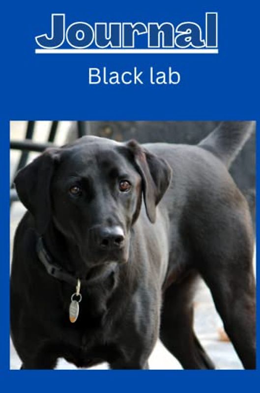 Black lab dog Journal series 3 with a cobalt blue background