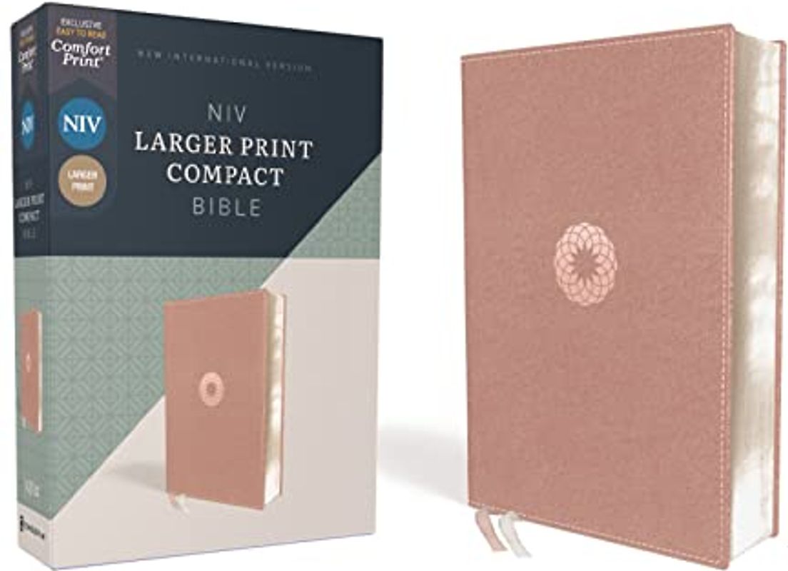 Niv, Larger Print Compact Bible, Leathersoft, Pink, Red Letter, Comfort Print