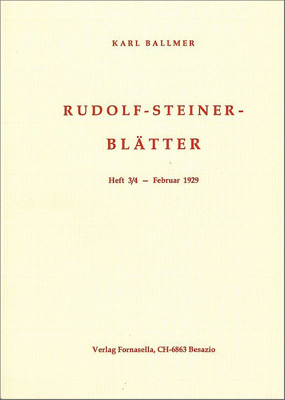 Rudolf-Steiner-Blätter Nr. 3/4