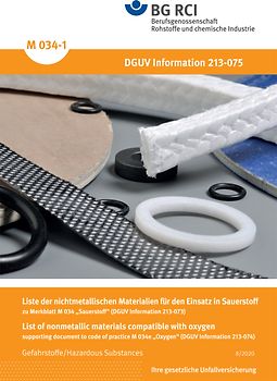 M 034-1 - Liste der nichtmetallischen Materialien für den Einsatz in Sauerstoff (DGUV 213-075)