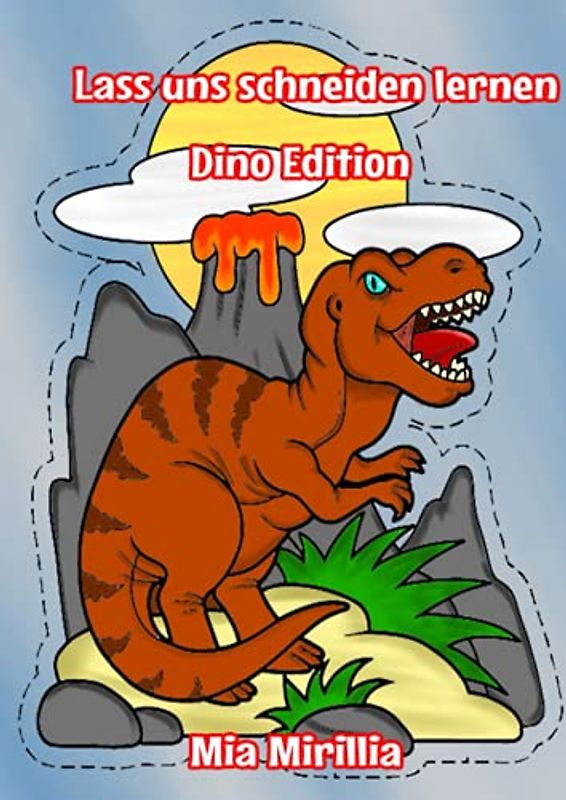 Lass uns schneiden lernen - Dino Edition 2: Ein Bastelbuch ab 3 Jahre | Ausmalen, Ausschneiden, Aufkleben für kleine und große Bastelfreunde