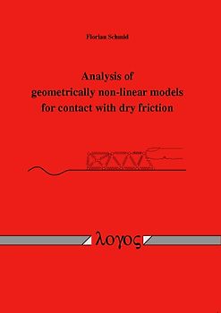 Analysis of geometrically non-linear models for contact with dry friction