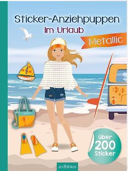 Sticker-Anziehpuppen Metallic - Im Urlaub