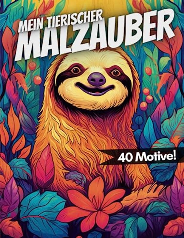 Tierischer Malzauber: 40 wundervolle Tiermotive zum Ausmalen für Kinder (Malbücher)