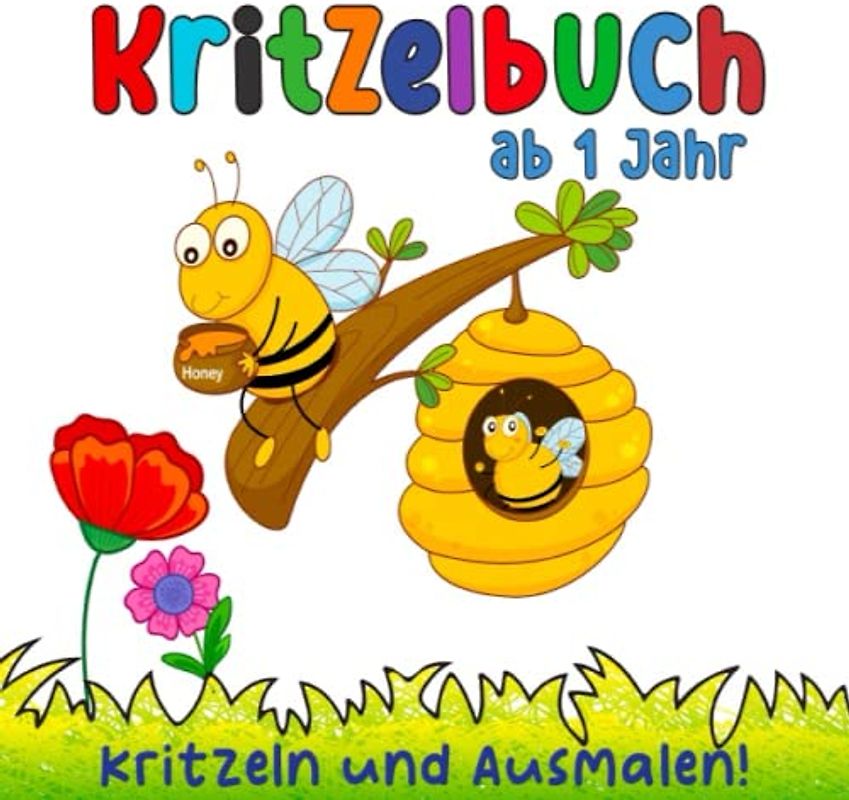Kritzelbuch ab 1 Jahr: Dickes Malbuch mit über 50 tollen Ausmalbildern für die ganz kleinen zum Kritzeln und Ausmalen. kindgerechten Fahrzeugen und Flugzeugen zum kreativen Ausmalen