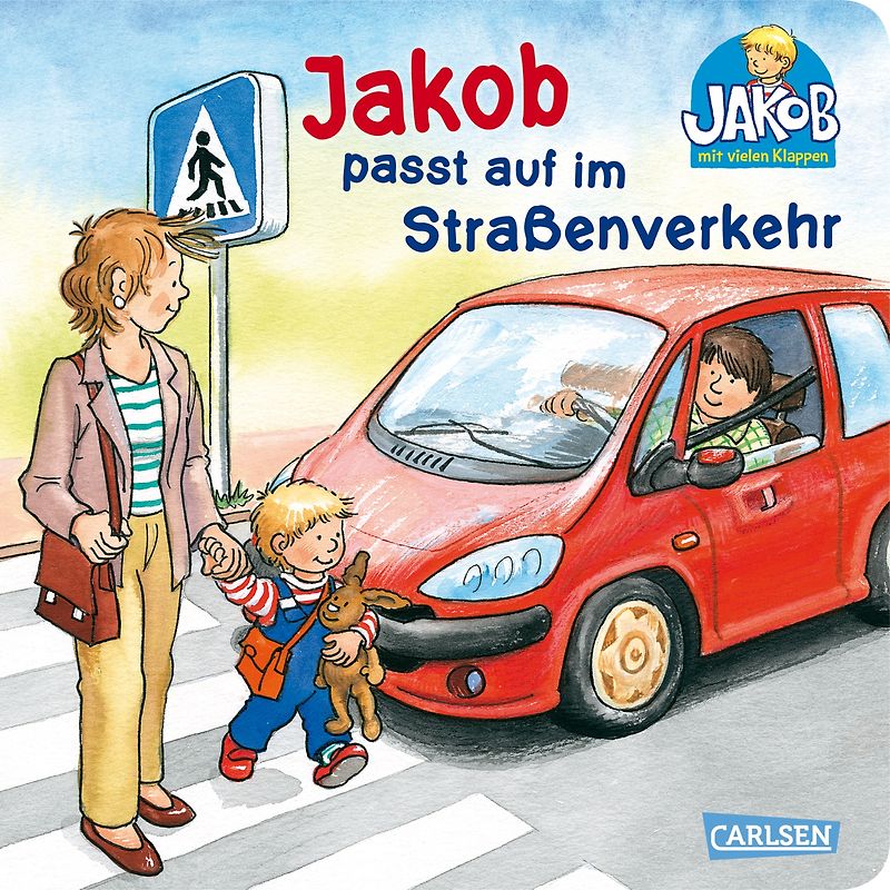 Jakob passt auf im Straßenverkehr