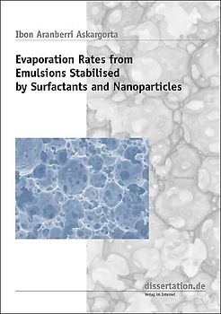 Evaporation rates from Emulsions stabilised by Surfactants and Nanoparticles