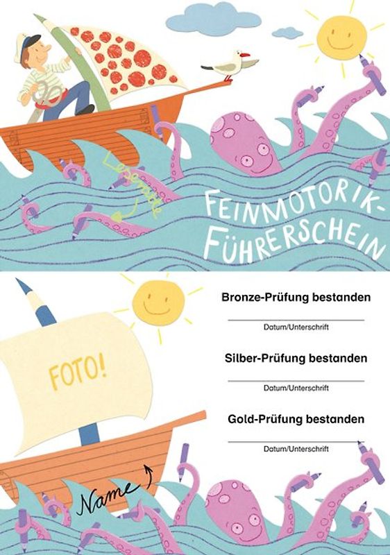 Feinmotorik - Klassensatz Führerscheine. 1. Klasse