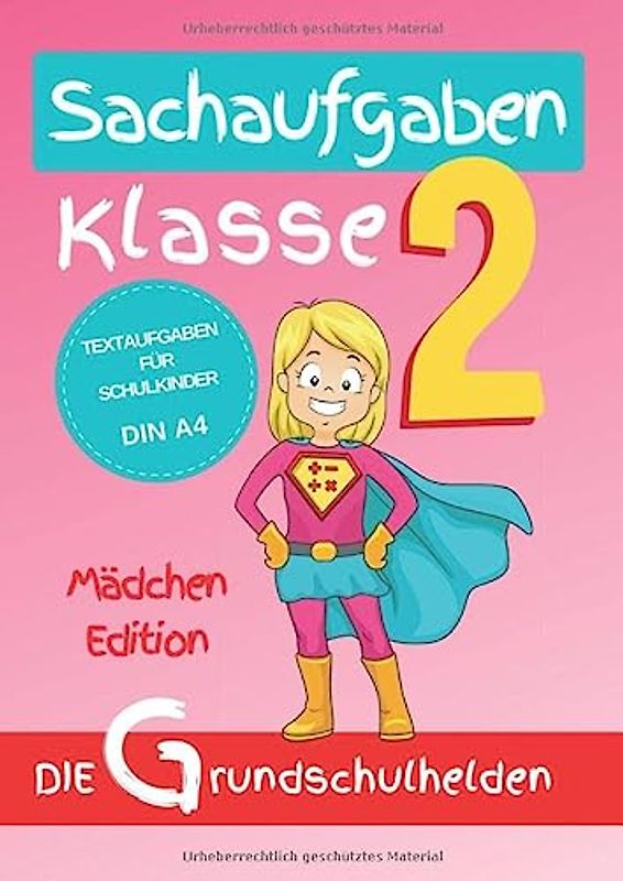 Sachaufgaben Klasse 2: Textaufgaben für Schulkinder DIN A4 - Mädchen Edition