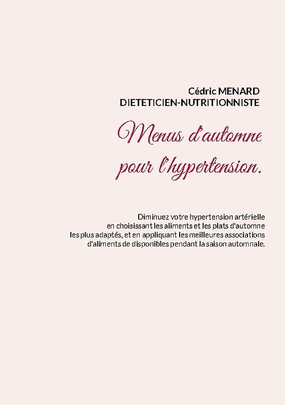 Menus d'automne pour l'hypertension.
